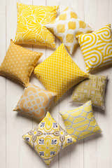 Rivett Yellow Geometric Pattern Throw Pillow - Clearance
