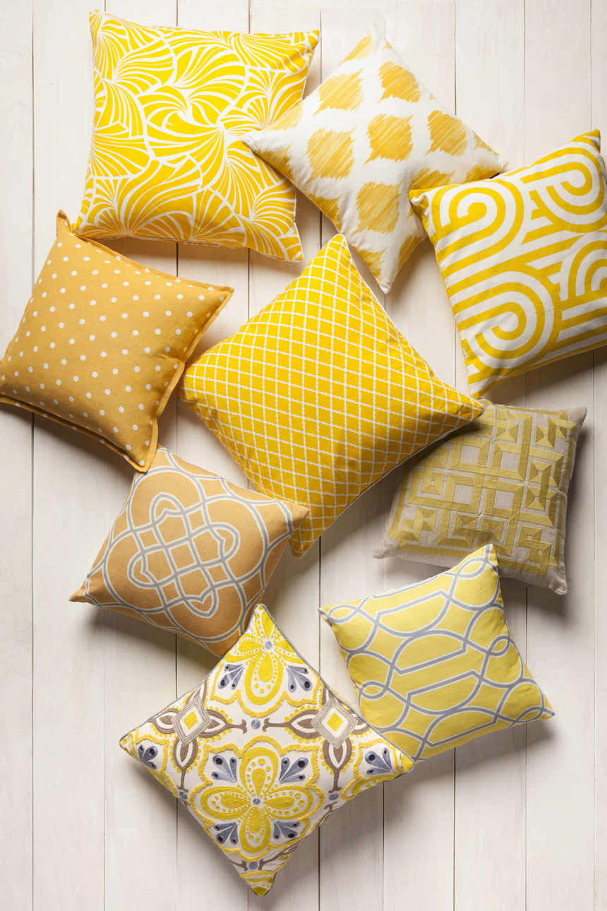 Rivett Yellow Geometric Pattern Throw Pillow - Clearance