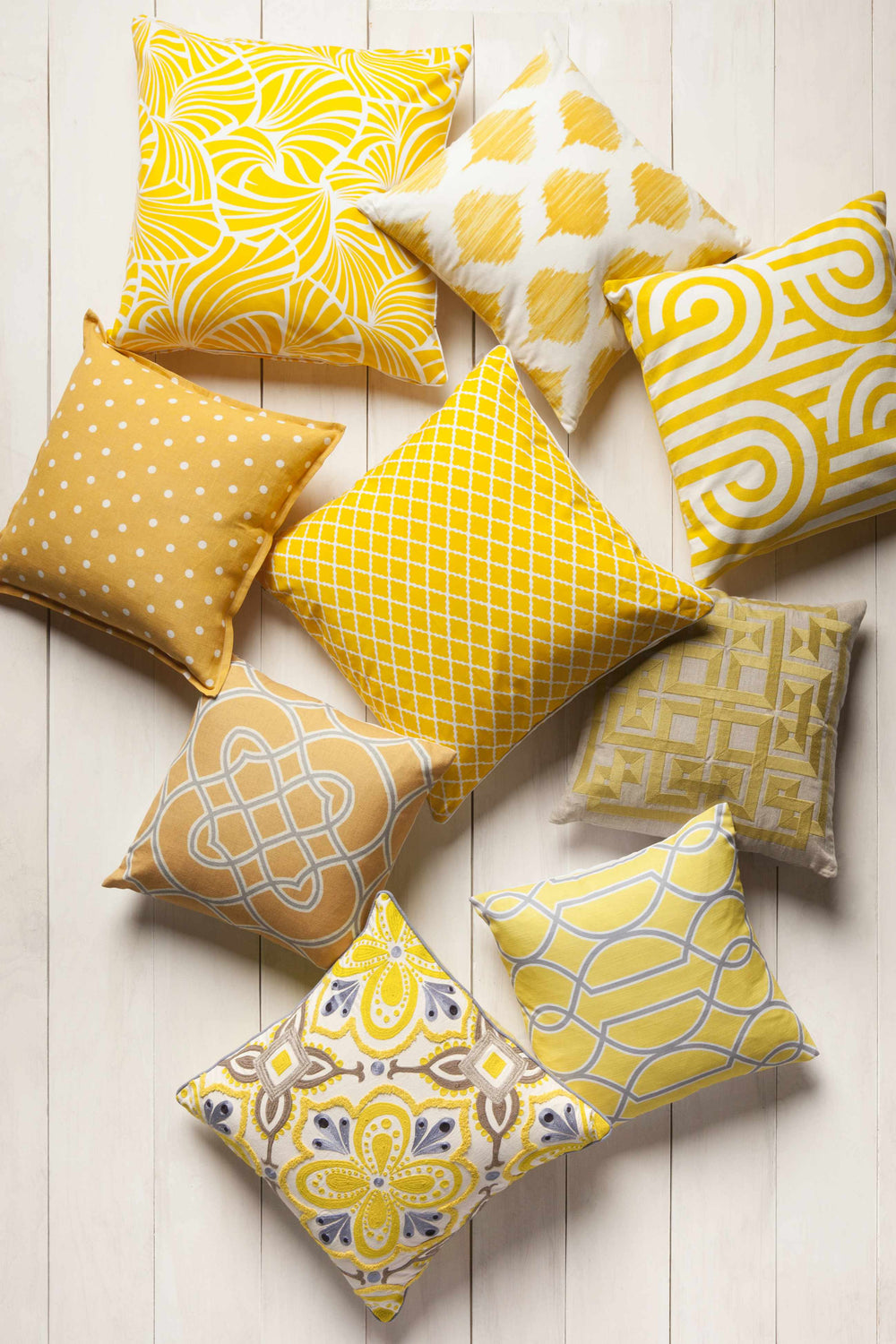 Rivett Yellow Geometric Pattern Throw Pillow - Clearance
