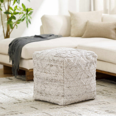 Poullaouen Off White Cubic Pouf