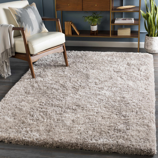 Sandbach Solid Light Gray Shag Rug