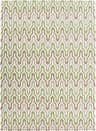 Close-up of Penryn Wool Area Rug with a geometric pattern in dusty sage, grass green, ivory, and medium brown. Design-Rectangle-811