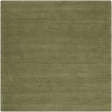 Brockton Solid Green Hand Loomed Wool Area Rug