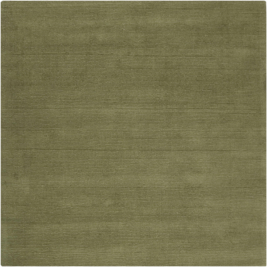 Brockton Solid Green Hand Loomed Wool Area Rug