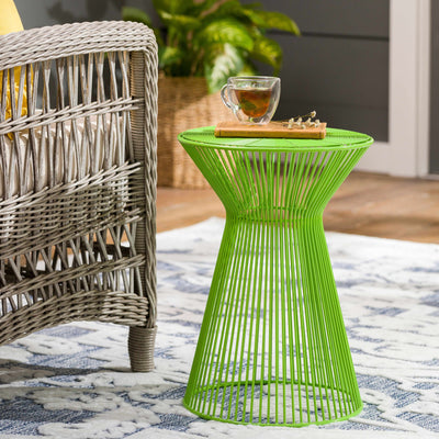 Pervari Lime Green Geometric Side Table