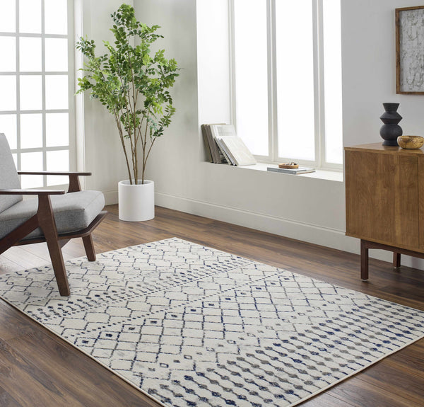 Scandi Black&White All Over Pattern Rug