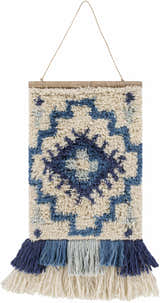 Philomont Ivory and Blue Geometric Wall Hanging