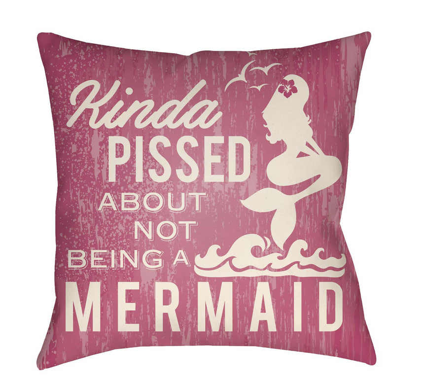 Pinagsibaan Mermaid Script Square Accent Outdoor Pillow