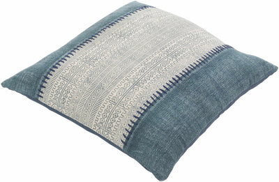 Pipestone Blue Striped Cotton Throw Pillow - Clearance