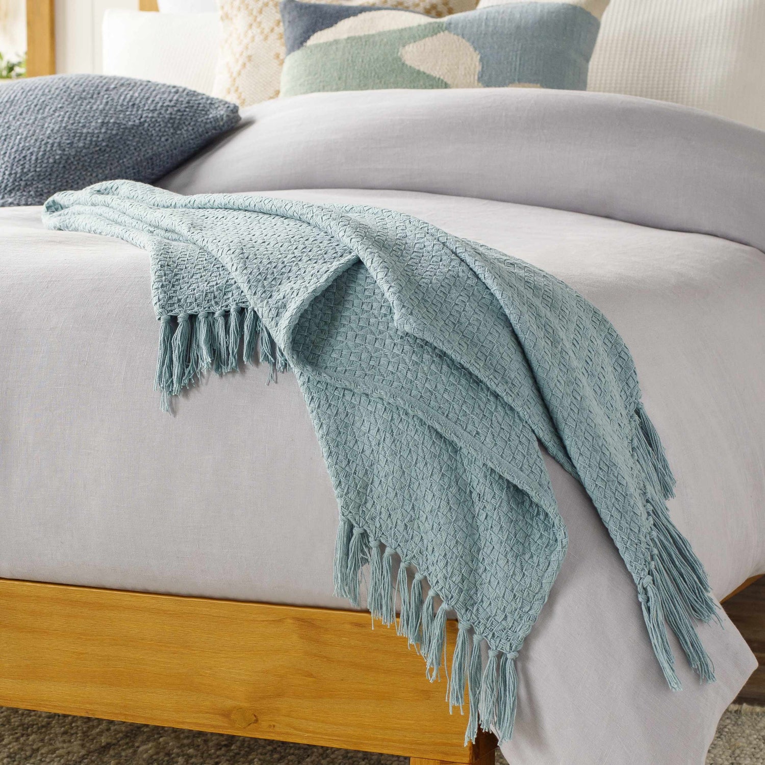 Pervomayka Pale Blue Throw Blanket - Clearance