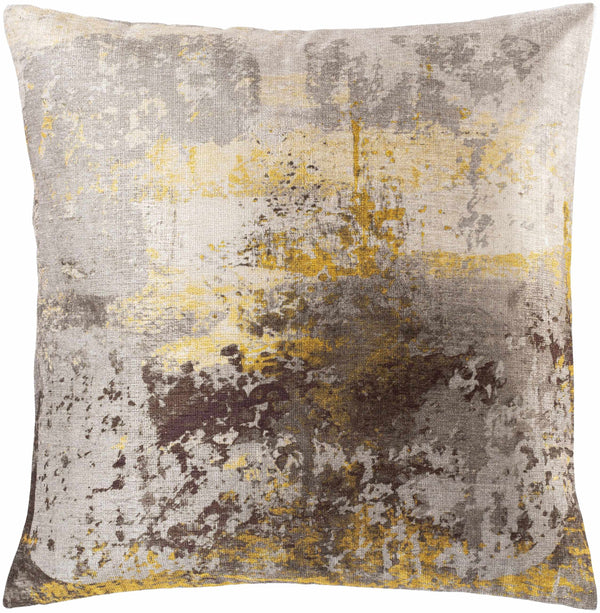 Healin Abstract Yellow/Gray Throw Pillow