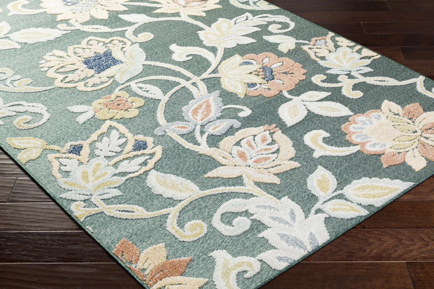 Piers Medium Green Area Rug
