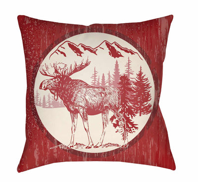 Palacpalac Rustic Moose Lodge Throw Pillow