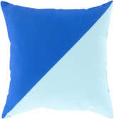 Plainedge Blue Diagonal Colorblock Accent Outdoor Pillow
