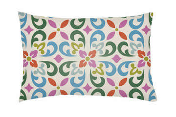 Pili Floral Scroll Accent Outdoor Pillow