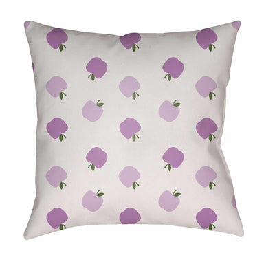 Kids Purple Apple Pattern Throw Pillow