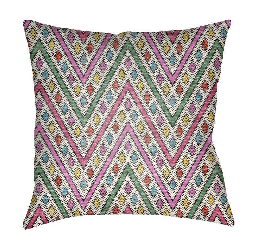 Panikian Multicolor Chevron Pattern Accent Outdoor Pillow