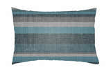 Pinambaran Blue Gray Striped Accent Outdoor Pillow