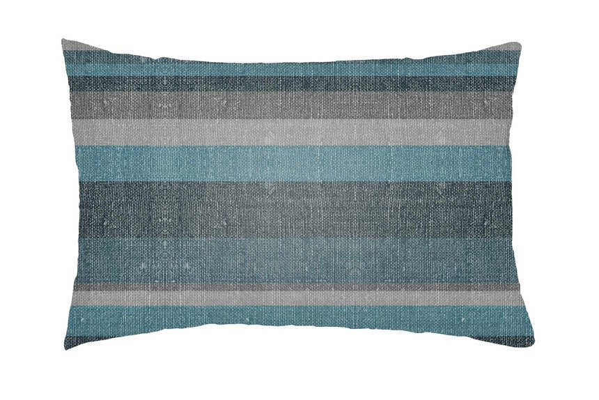 Pinambaran Blue Gray Striped Accent Outdoor Pillow
