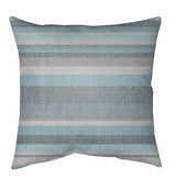 Pinambaran Blue Gray Striped Accent Outdoor Pillow