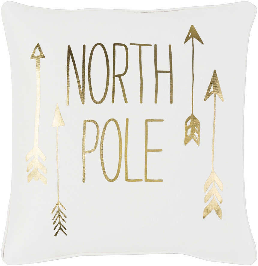 Pontypool Gold Script North Pole Lumbar Pillow - Clearance