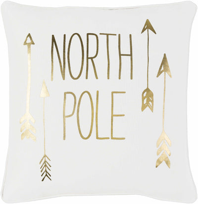 Pontypool Gold Script North Pole Lumbar Pillow - Clearance
