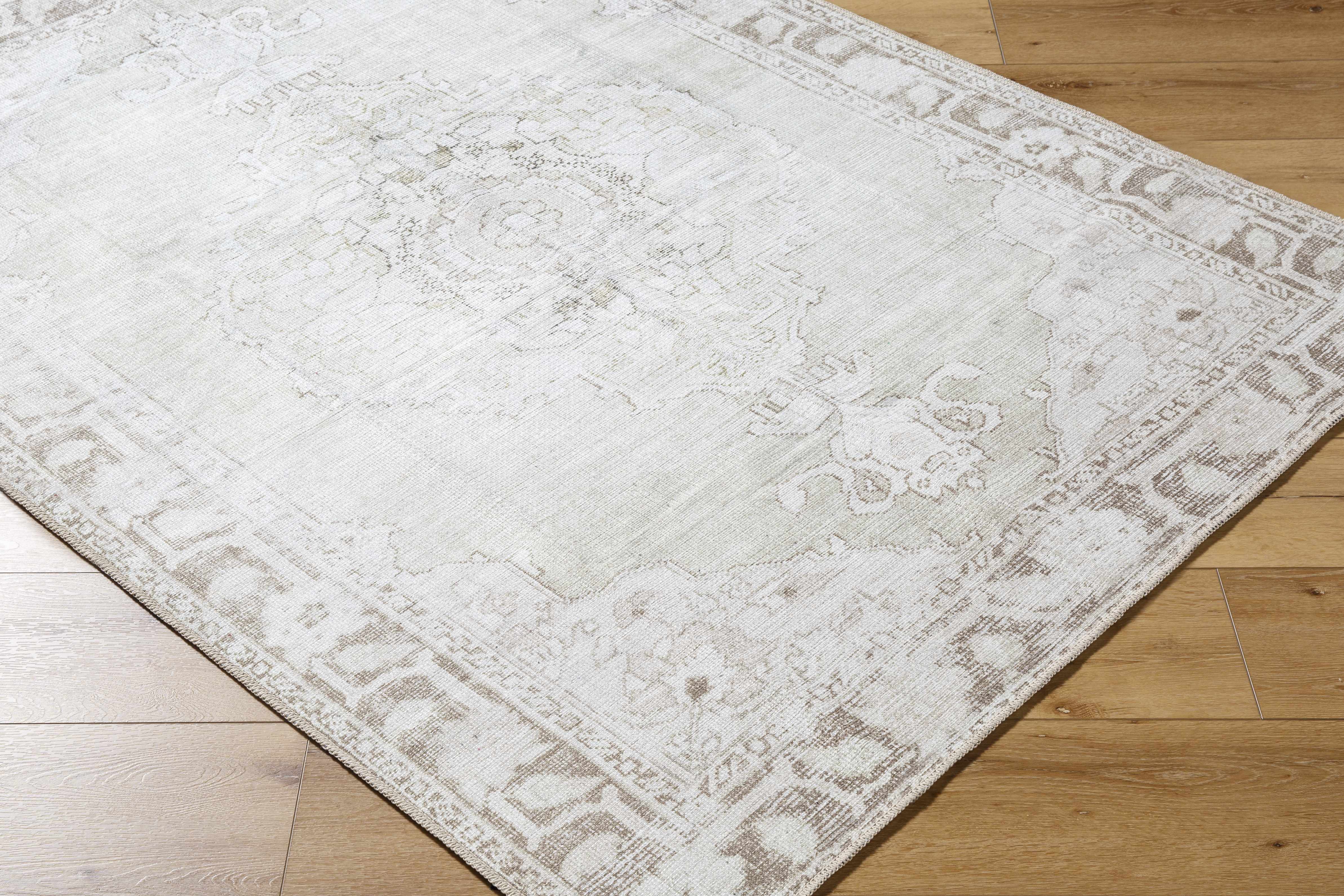 Rainier 2300 Medallion Gray Washable Rug - ourpnwhome x Livabliss