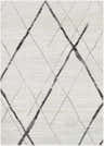 Close-up of Polegate Area Rug - Clearance. Contemporary design with black and gray geometric lines on a white background. Design-Rectangle-5376