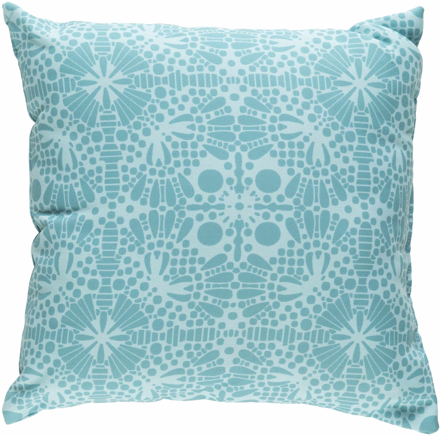 Porirua Geometric Aqua Accent Outdoor Pillow