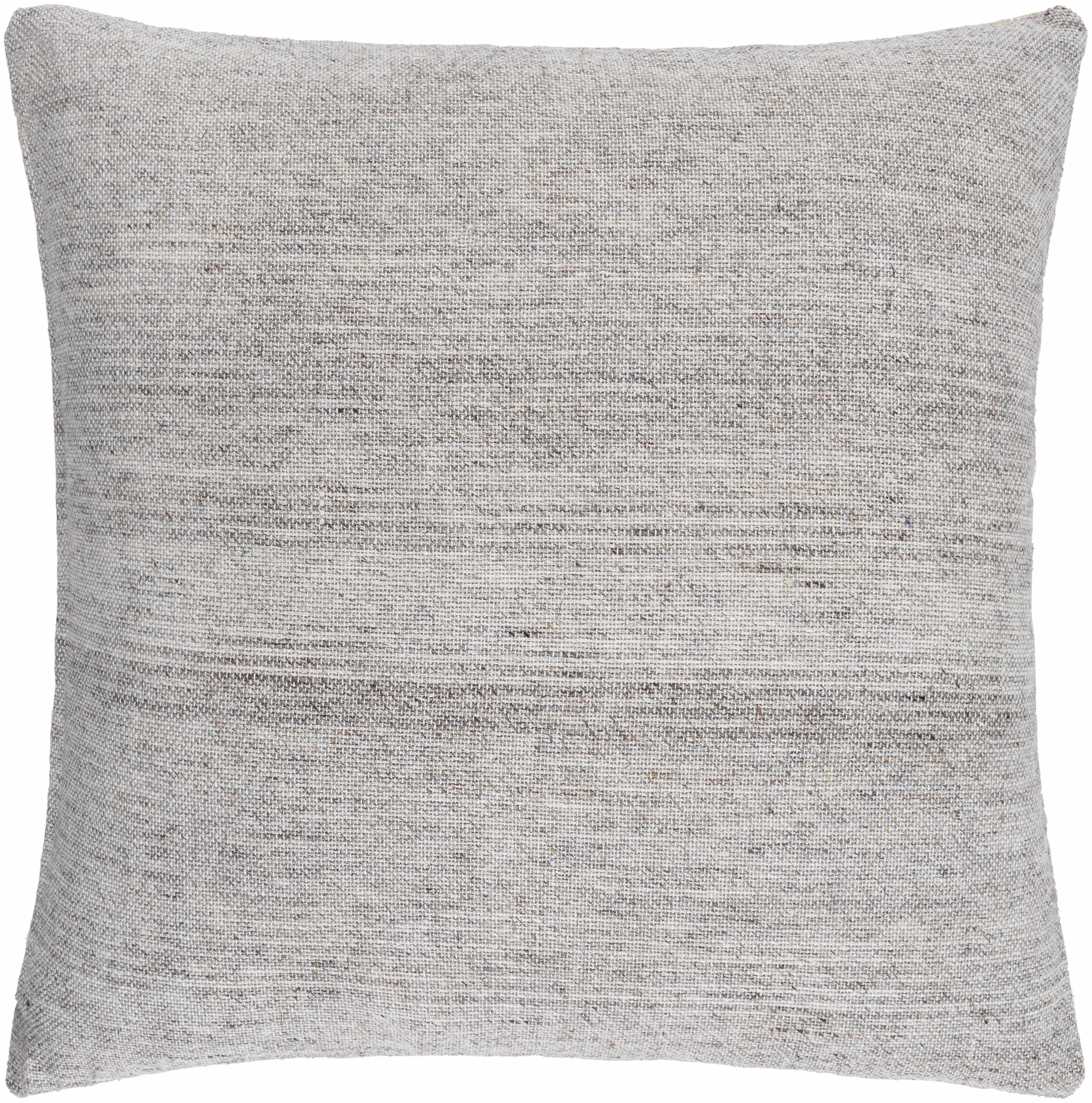 Reverse side of Portumna Light Gray Square Throw Pillow, focusing on underside structure and material.Transitional,Traditional Throw PillowsBacking  20"H x 20"W Square Pillow Cover