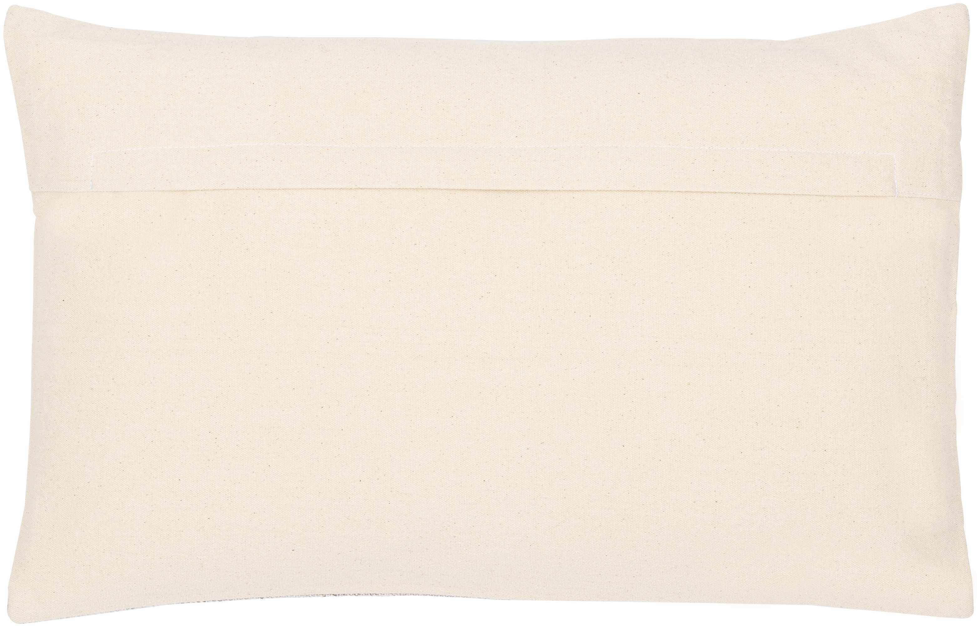 Reverse side of Portumna Light Gray Square Throw Pillow, focusing on underside structure and material.Transitional,Traditional Throw PillowsBacking  