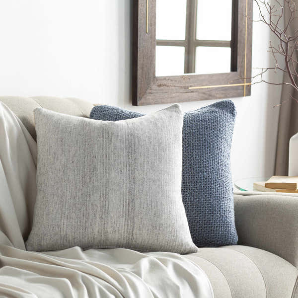 Portumna Light Gray Square Throw Pillow - Clearance