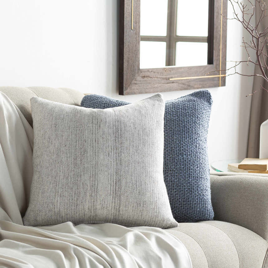 Portumna Light Gray Square Throw Pillow - Clearance