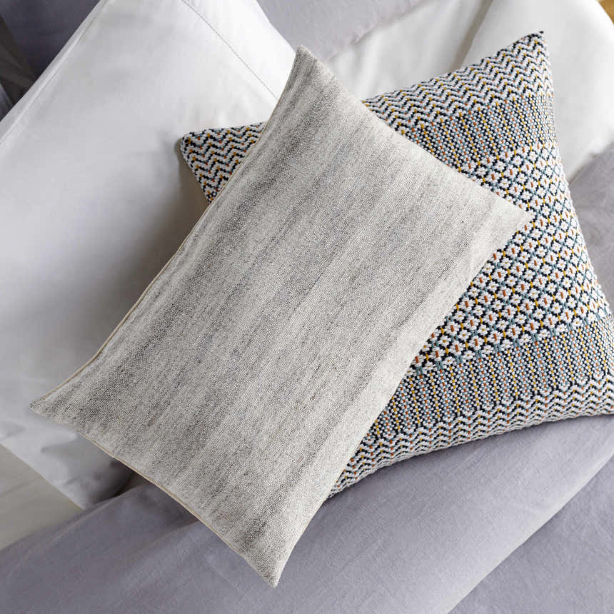 Portumna Light Gray Square Throw Pillow - Clearance