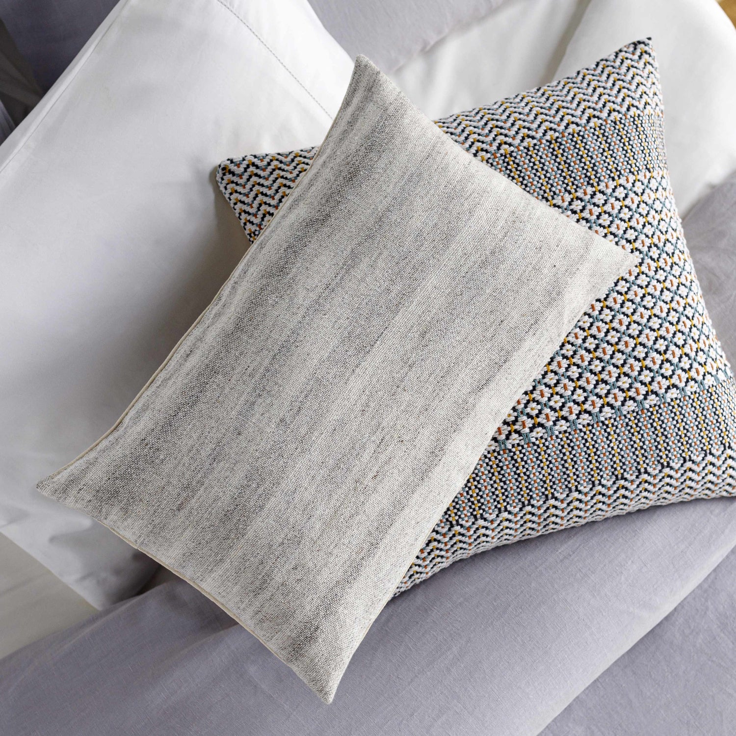 Portumna Light Gray Square Throw Pillow