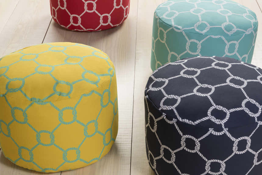 Szeghalom Teal Outdoor Pouf