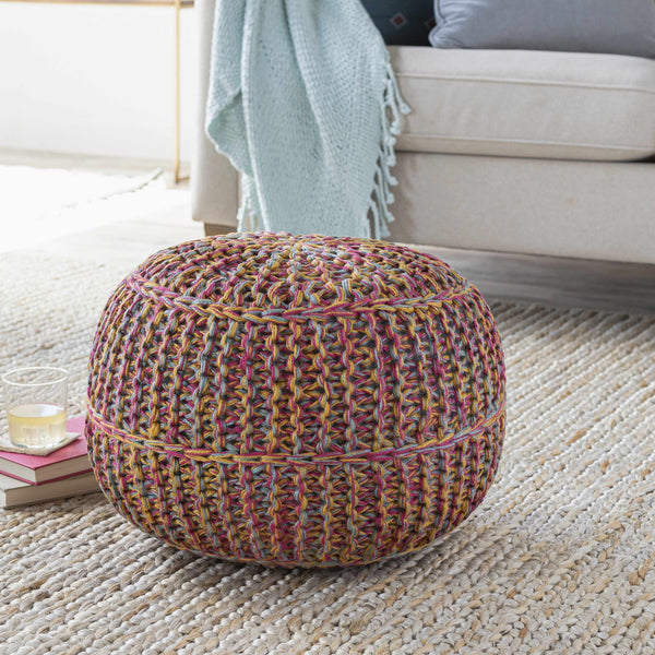 Penamacor Colorful Jute Pouf