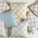 Artemas Beige Diamond White Throw Pillow - Clearance