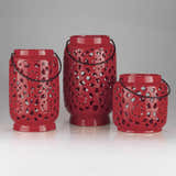 Parkerton Red Geometric Outdoor Ceramic Lantern