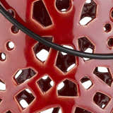 Parkerton Red Geometric Outdoor Ceramic Lantern