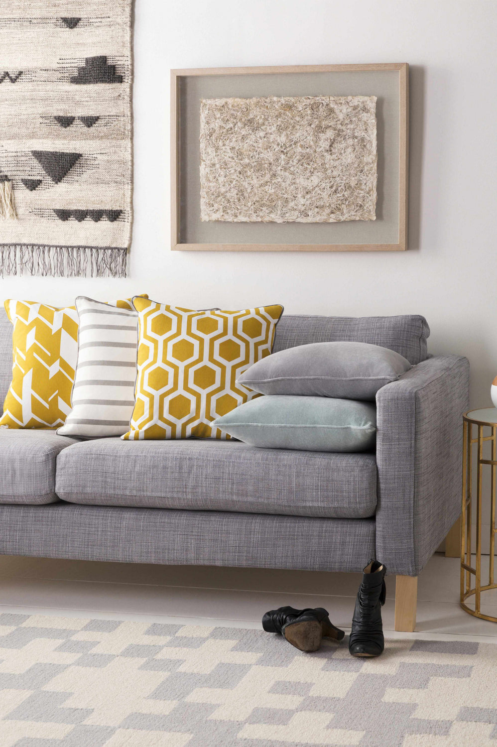 Pearlington Yellow Honeycomb Accent Pillow - Clearance
