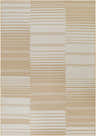 Close-up of the Portscatho Carpet - Clearance. Beige and light beige rug with a geometric striped pattern. Design-Rectangle-537