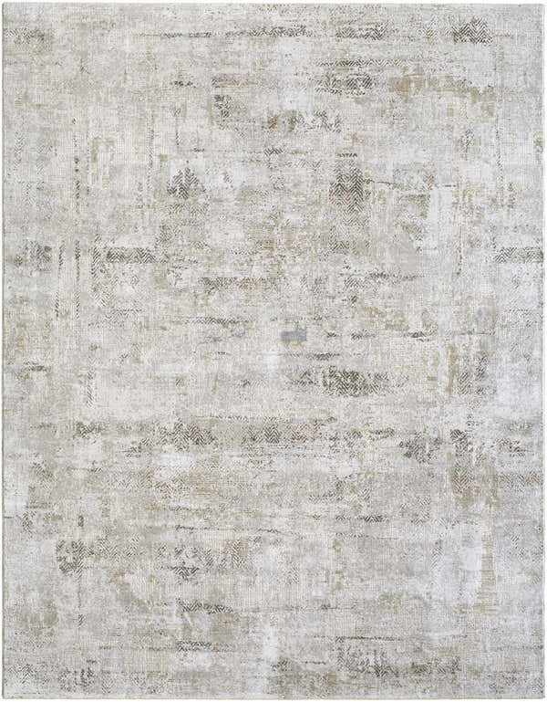 Close-up of a Pixie Thick Luxe Boutique Rug featuring charcoal, cream, light brown and gray Southwestern-style pattern. Design-Rectangle-710103