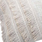 Pototan Light Gray Fringe Texture Throw Pillow - Clearance