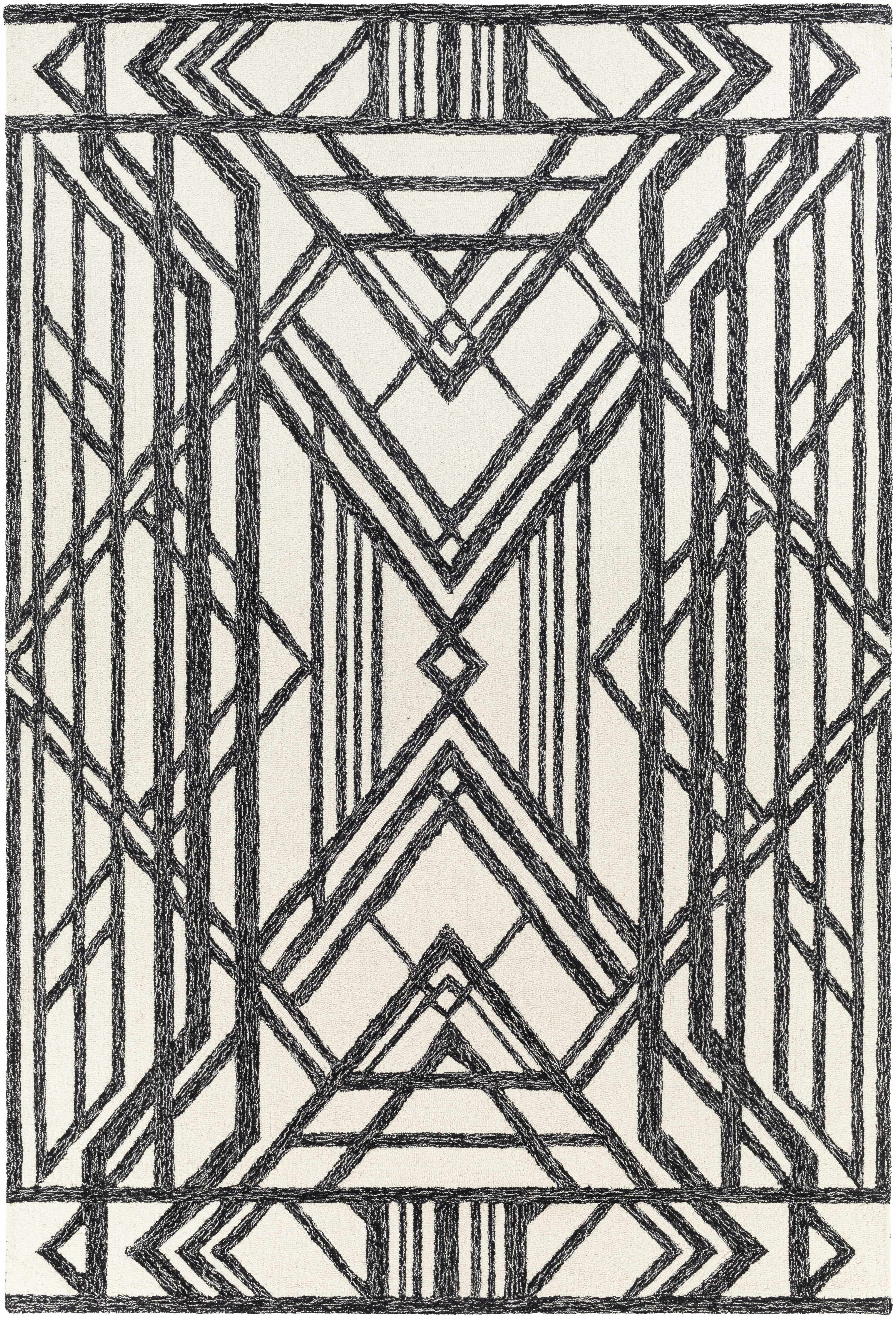 Reverse side of Pottsgrove Area Rug - Clearance, focusing on underside structure and material.Contemporary Area Rug Backing Canvas 5'7" x 6' Rectangle