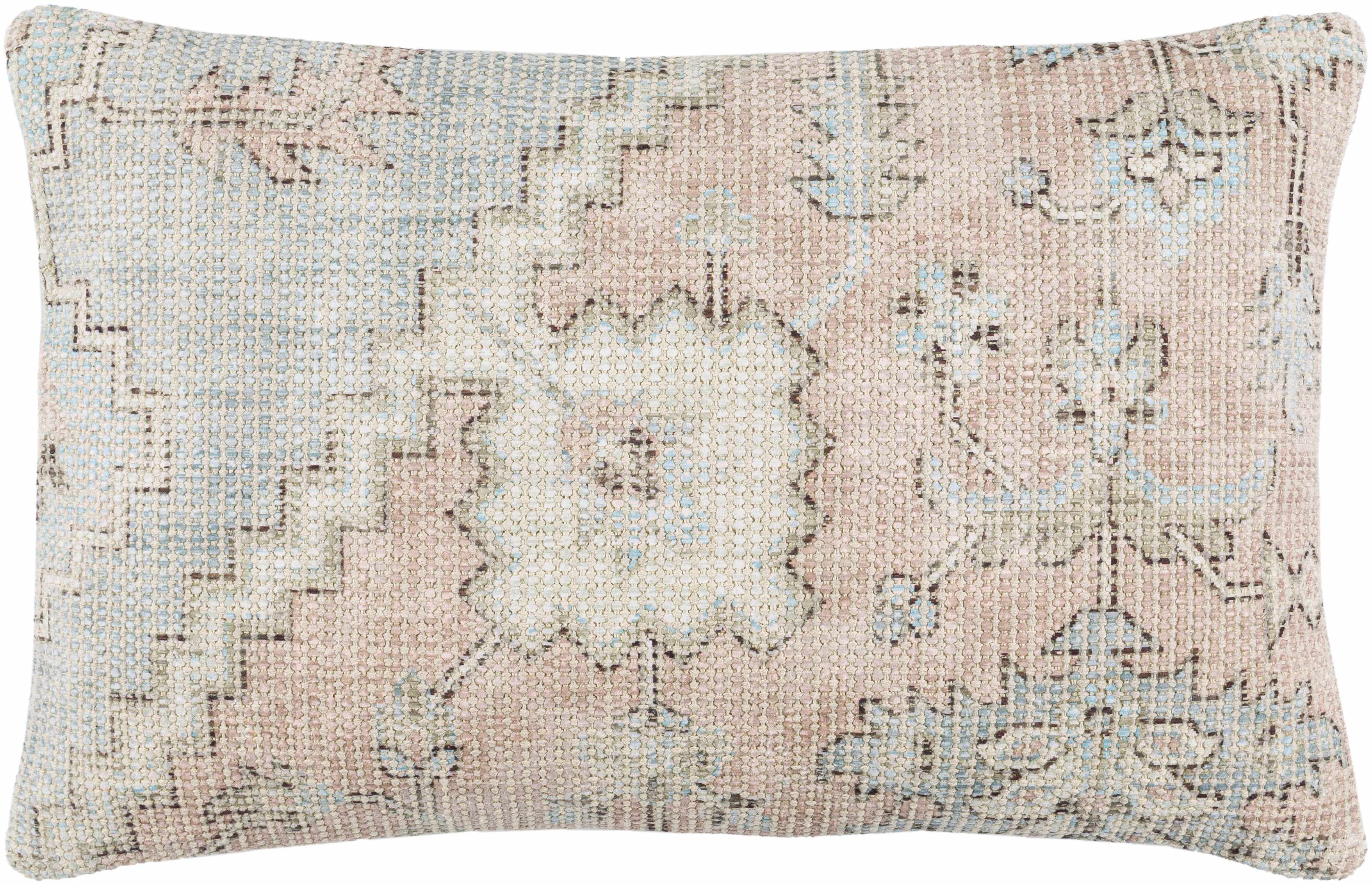 Reverse side of Pulilan Throw Pillow, focusing on underside structure and material.Transitional,Bohemian,Traditional Throw PillowsBacking  14"H x 22"W Lumbar Pillow Cover