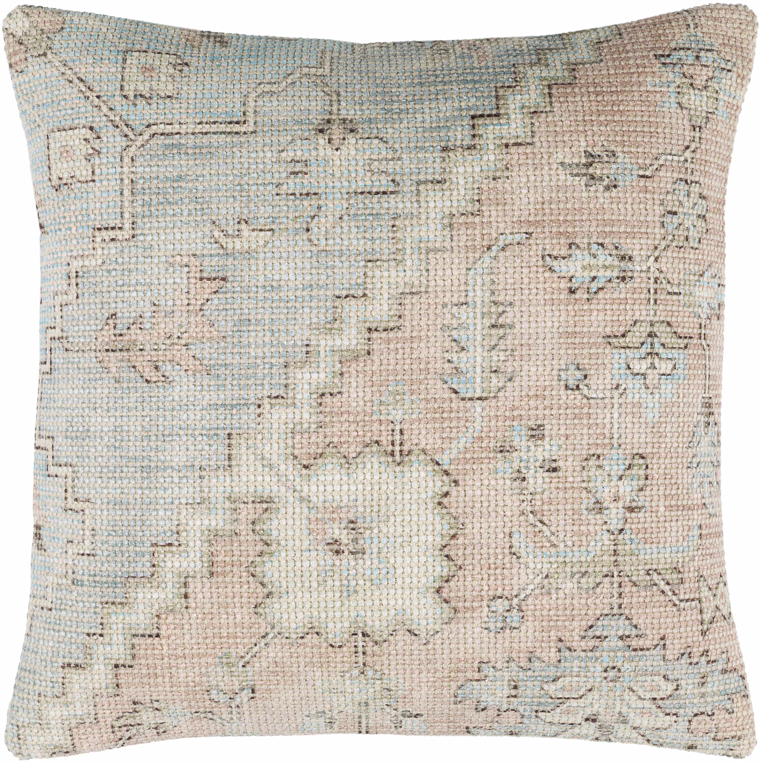 Reverse side of Pulilan Throw Pillow, focusing on underside structure and material.Transitional,Bohemian,Traditional Throw PillowsBacking  20"H x 20"W Square Pillow Cover