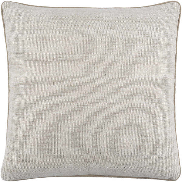 Lunara Cream Raised Ribbed Horizontal Stripe Cottage Country Linen Lumbar Pillow - Clearance