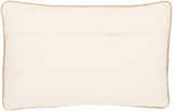 Lunara Cream Raised Ribbed Horizontal Stripe Cottage Country Linen Lumbar Pillow - Clearance