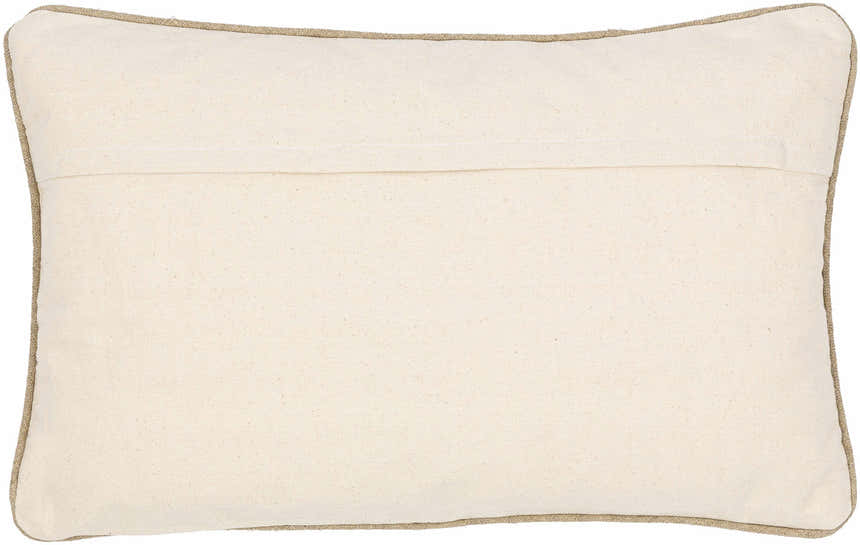Lunara Cream Raised Ribbed Horizontal Stripe Cottage Country Linen Lumbar Pillow - Clearance